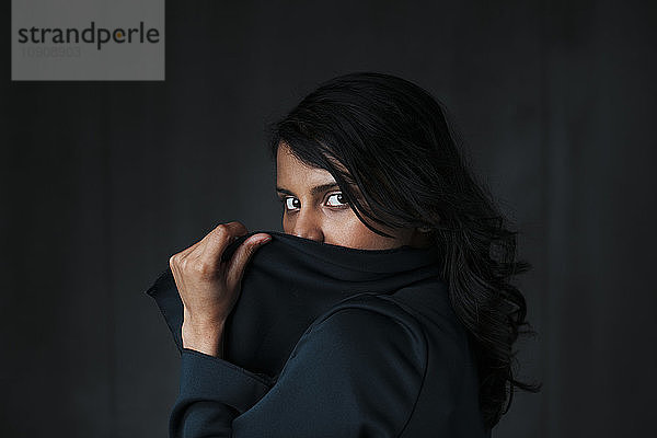 Portrait of female indian  obscured face