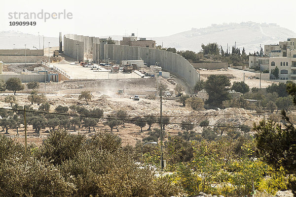 Israel  Bau der Mauer zwischen Jerusalem und dem Westjordanland