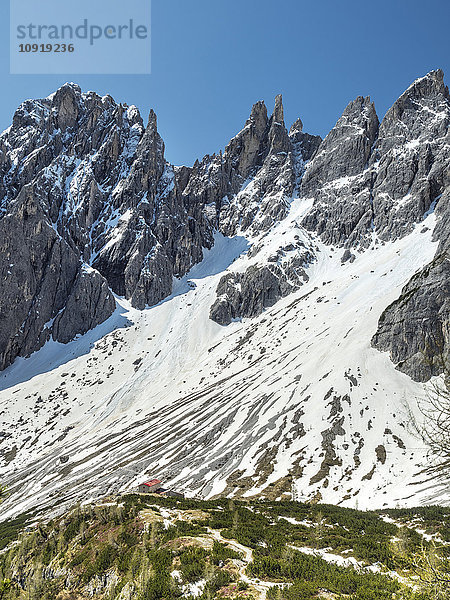 Italien  Südtirol  Sextner Dolomiten mit Elfer  Hochpustertal  Bertihütte