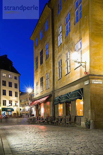 Die Altstadt von Stockholm bei Nacht  Schweden.