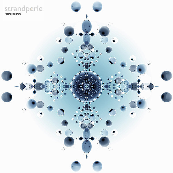 Ovale und Kugeln in abstraktem geometrischem Kaleidoskop-Muster