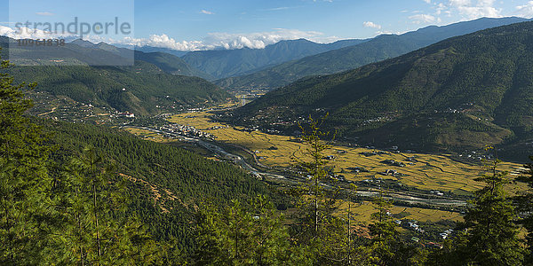 Landschaft des Paro-Tals; Paro  Bhutan'.