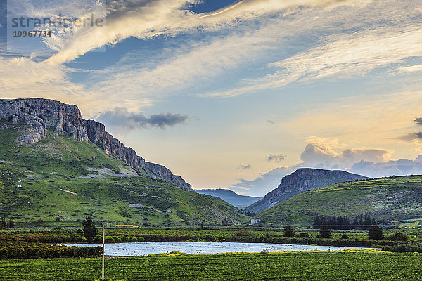 Der Berg Arbel und das Tal der Tauben; Israel .