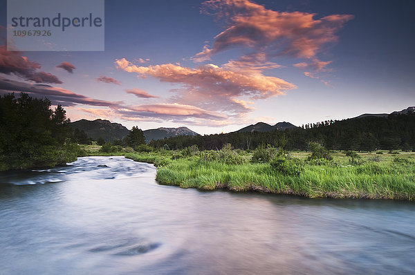 Abendfarben im Wiesenbach  Rocky Mountain National Park; Colorado  Vereinigte Staaten von Amerika'.