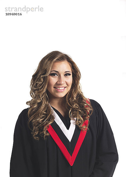 Junge Frau mit Abschluss; Edmonton  Alberta  Kanada'.