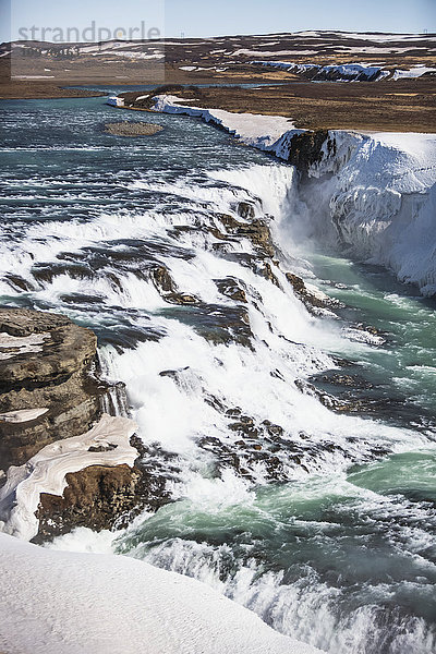 Der berühmte Wasserfall Gullfoss; Island'.