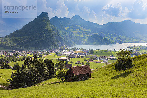 Seewen  ein Dorf am Lauerzersee; Kanton Schwyz  Schweiz'.