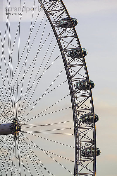 Nahaufnahme der Aussichtskanzel des London Eye; London  England