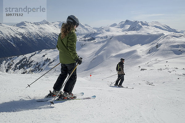 Skifahren im Skigebiet; Whistler  British Columbia  Kanada'.