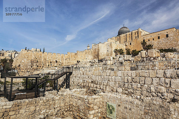 Nördlicher Teil der Davidsstadt  auch bekannt als Ophel  ist eine schmale Landzunge jenseits des südlichen Randes des Tempelbergs  der Altstadt und des Tempelbergs von Jerusalem; Jerusalem  Israel'.