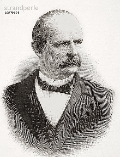 Adlai Ewing Stevenson I  1835 - 1914. 23. Vizepräsident der Vereinigten Staaten von Amerika. Aus La Ilustracion Española y Americana  veröffentlicht 1892.