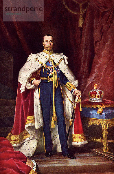 George V  George Frederick Ernest Albert  1865 bis 1936. König des Vereinigten Königreichs und der britischen Dominions sowie Kaiser von Indien. Aus The Queen The Lady's Newspaper  veröffentlicht 1935.