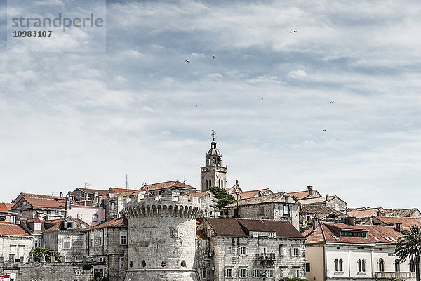 Kroatien  Korcula  Blick auf die Altstadt