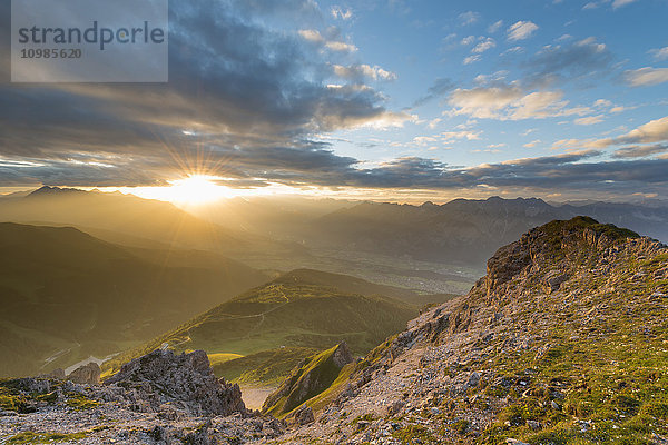 Österreich  Tirol  Stubaier Alpen  Saile bei Sonnenuntergang