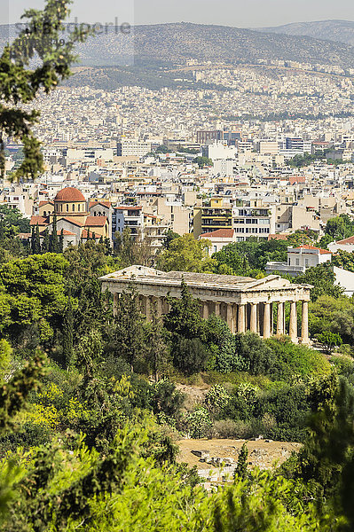 Griechenland  Athen  Hephaestus-Tempel und Stadtbild