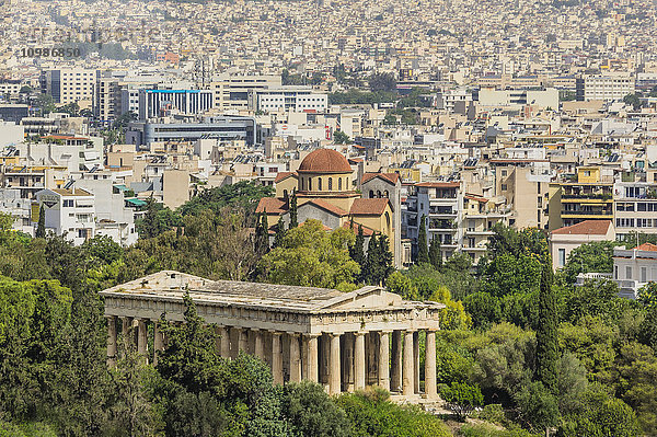 Griechenland  Athen  Hephaestus-Tempel und Stadtbild
