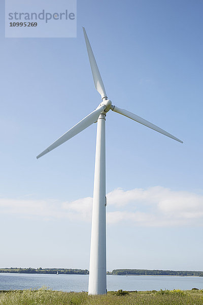 Windturbine mit blauem Himmel  Sonderborg  Syddanmark  Dänemark