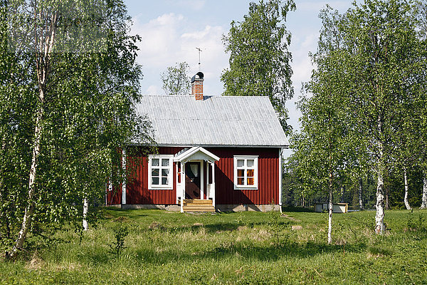 Rotes Holzhaus
