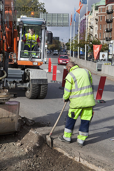 Straßenarbeiten in Göteborg  Schweden