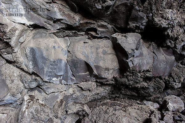 Höhlenmalerei  Lava Beds National Monument  Kalifornien  USA