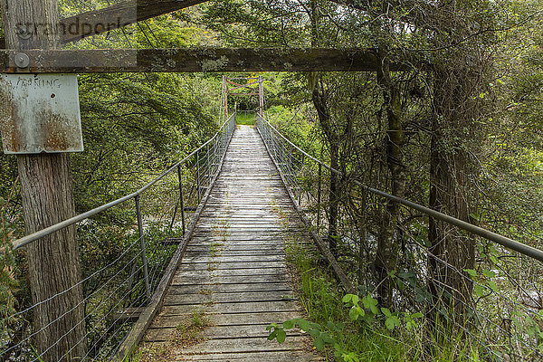 Holzbrücke im abgelegenen Wald