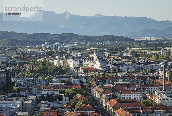 Luftaufnahme des Stadtbilds von Ljubljana  Ljubljana  Slowenien