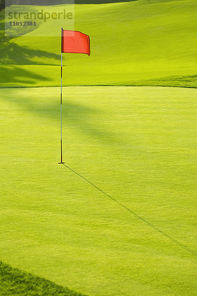 Fahne im Loch auf dem Golfplatz