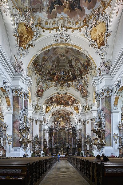 Innenraum  Basilika der Benediktiner  Ottobeuren  Bayern  Deutschland  Europa