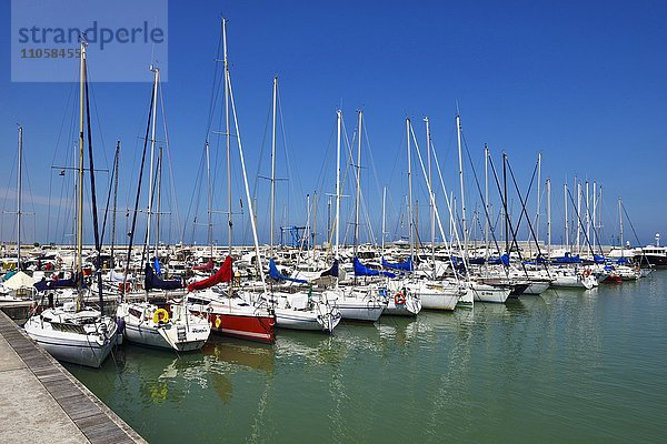 Segelboote liegen im Hafen  Senigallia  Provinz Ancona  Marken  Italien  Europa