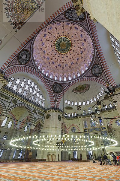 Innenansicht  Süleymaniye-Moschee  Istanbul  Türkei  Asien