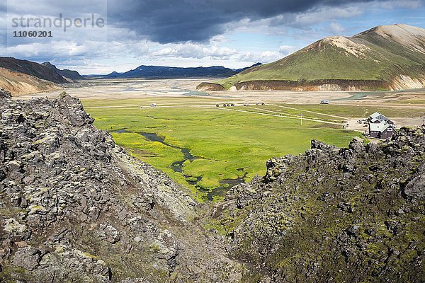 Vulkanische Landschaft  Landmannalaugar  Fjallabak Nationalpark  Island  Europa