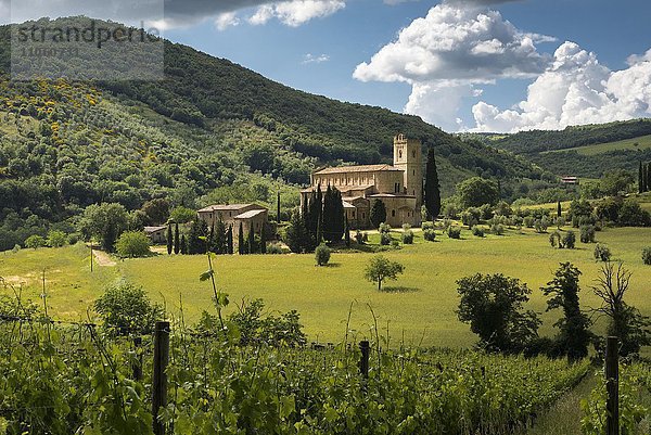 Abbazia di Sant Antimo  Abtei Sant'Antimo  Provinz Siena  Toskana  Italien  Europa