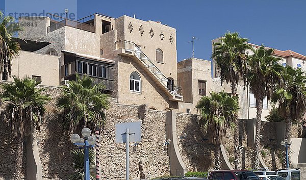 Befestigungsmauer und Wohnhäuser von Hafenstadt Alt-Jaffa  heute Teil von Tel Aviv  Tel Aviv-Jaffa  Israel  Asien