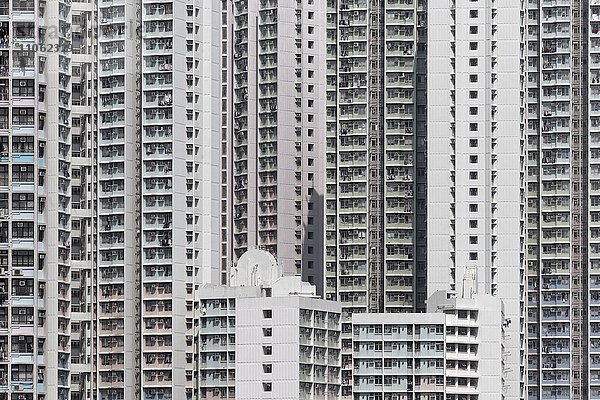 Wohnhochhäuser Tin Shue Wai New Town  sozialer Wohnungsbau  Yuen Long District  New Territories  Hongkong  China  Asien