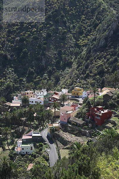 Ausblick auf Vallehermoso  La Gomera  Kanarische Inseln  Spanien  Europa