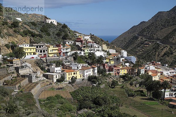 Ausblick auf Vallehermoso  Vallehermoso  La Gomera  Kanarische Inseln  Spanien  Europa