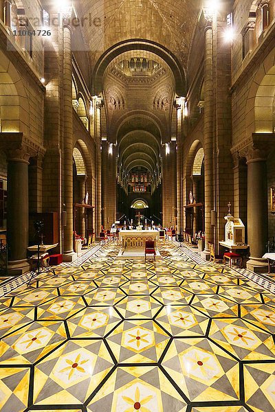 Neoromanische Kathedrale Notre-Dame-Immaculée  Innenraum  Fürstentum Monaco