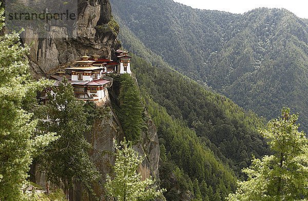 Tigernest-Kloster an der Felswand  Taktshang Goemba  bei Paro  Himalaja  Königreich Bhutan