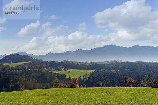 Von Parnsberg auf Kampenwand  Hochplatte und Hochfelln  Söllhuben  Oberbayern  Bayern  Deutschland  Europa
