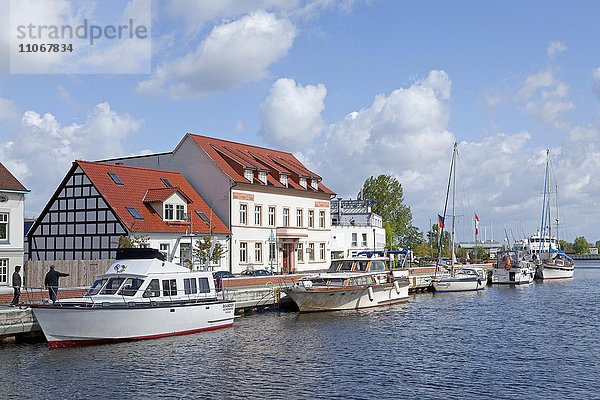 Boote im Hafen  Ueckermünde  Stettiner Haff  Mecklenburg-Vorpommern  Deutschland  Europa