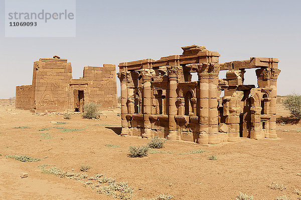 Löwen Tempel und Hathor-Tempel oder Römischer Kiosk  Naga  Nubien  Nahr an-Nil  Sudan  Afrika