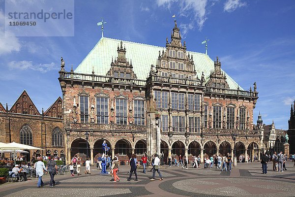 Altes Rathaus und Marktplatz  Bremen  Deutschland  Europa