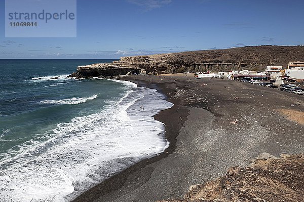 Fischerort Ajuy mit dem Strand Playa de los Muertos  Panorama  Fuerteventura  Kanarische Inseln  Spanien  Europa