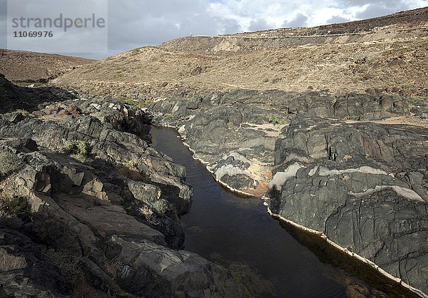 Flusslauf im Barranco de los Molinos  bei Los Molinos  Fuerteventura  Kanarische Inseln  Spanien  Europa