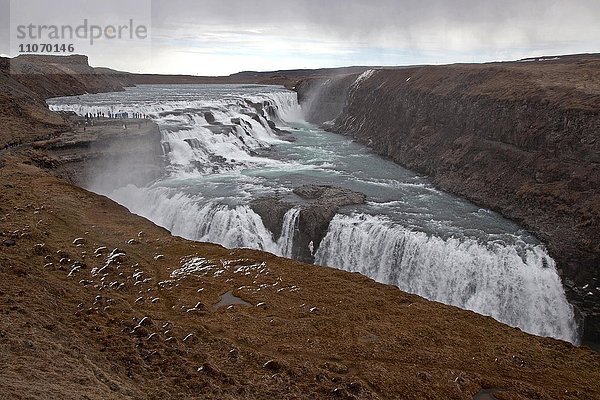 Sehenswürdigkeit Europa Wasserfall Gullfoss Island