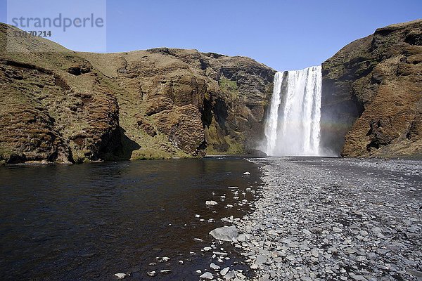 Wasserfall  Skogafoss  Südisland  Island  Europa