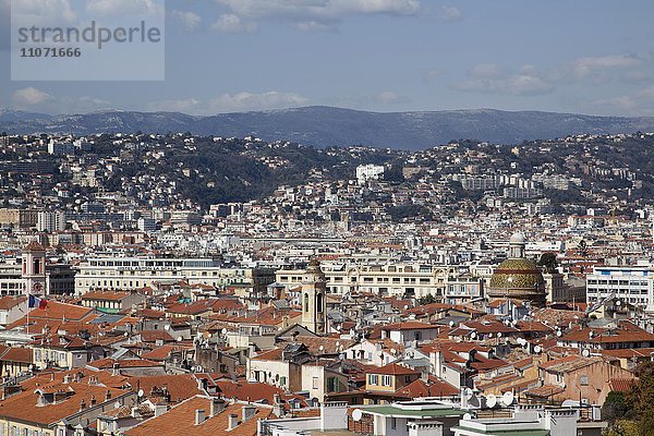 Ausblick über die Altstadt von Nizza  Côte d'Azur  Frankreich  Europa