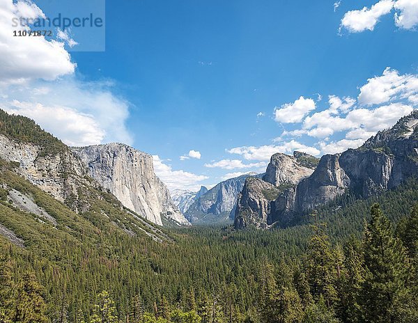 Ausblick ins Tal  Yosemite Valley  Tunnel View  El Capitan  Yosemite Nationalpark  Kalifornien  USA  Nordamerika