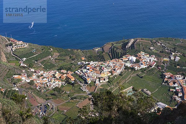 Agulo  Ausblick vom Aussichtspunkt Mirador de Abrante  La Gomera  Kanarische Inseln  Spanien  Europa