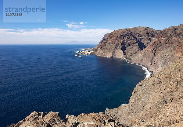 Vueltas und Argayall im Valle Gran Rey  Blick vom Lomo Gerian  La Gomera  Kanarische Inseln  Spanien  Europa